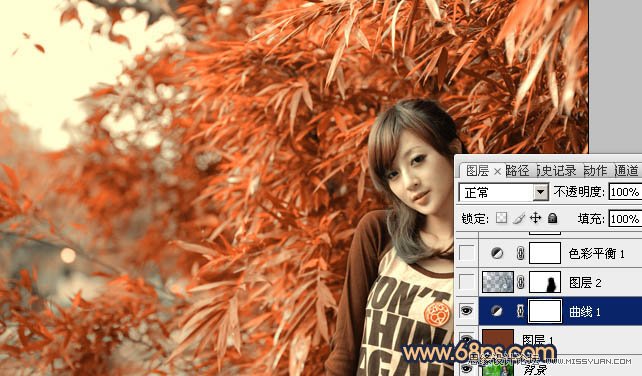 PS调出外景美女甜美的黄色调