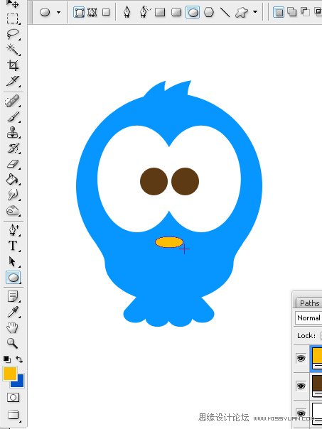 PS绘制漂亮的Twitter小鸟教程