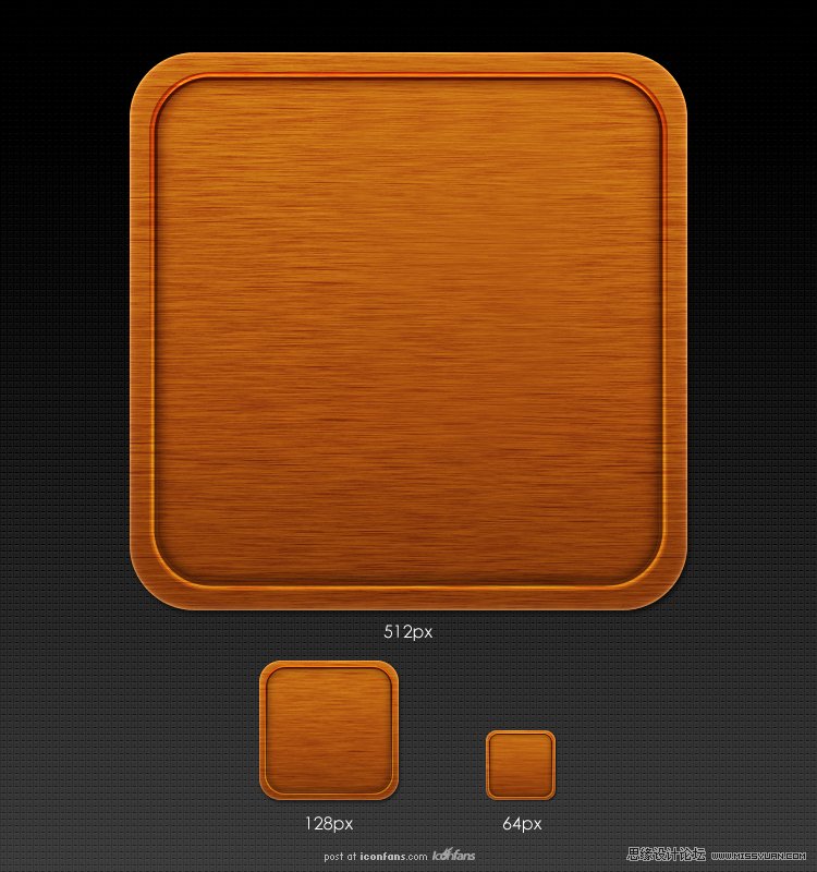 PS简单绘制木质图标教程