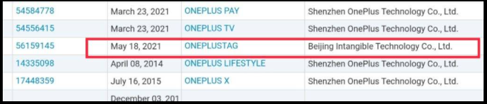 一加申请“OnePlus Tag”商标，或为类似苹果 AirTag 的追踪器