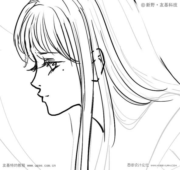 PS鼠绘精细的黑白古典人物插画