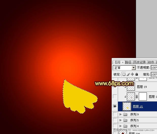 PS绘制金色华丽的富贵牡丹