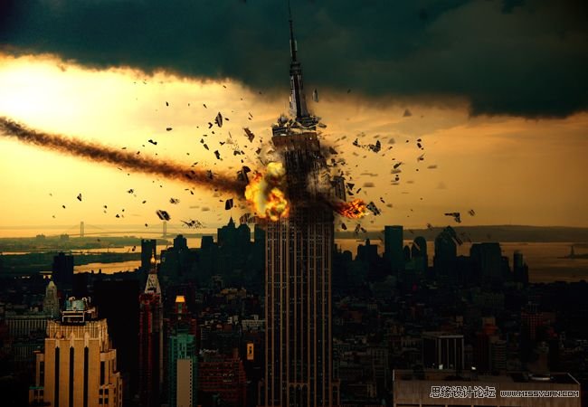 PS合成流星撞击地球震撼场景