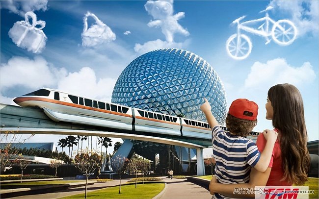 PS合成可爱的卡通云彩教程