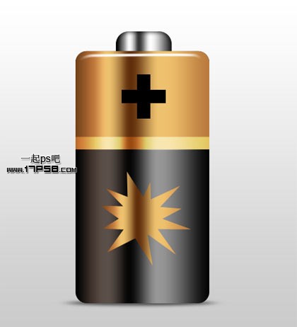 PS制作高光质感电池图标
