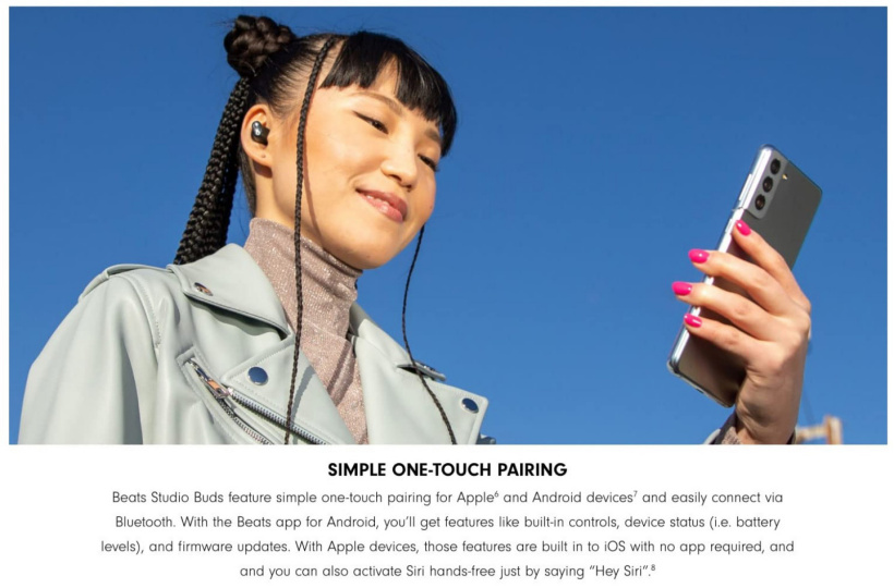 罕见:苹果广告用三星 S21 宣传 Beats Studio Buds 耳机