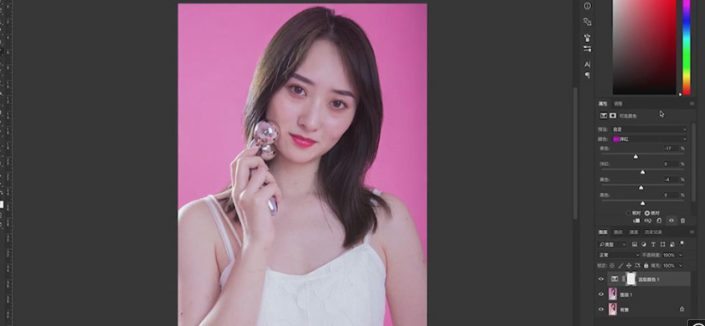 用PS给美女模特后期美容瘦身