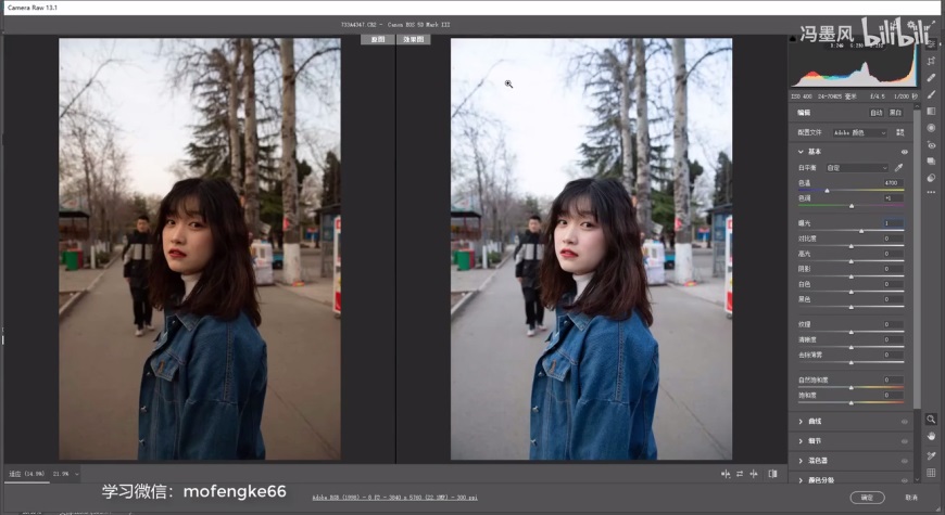 清新ins风的camera raw人像修图调色教程