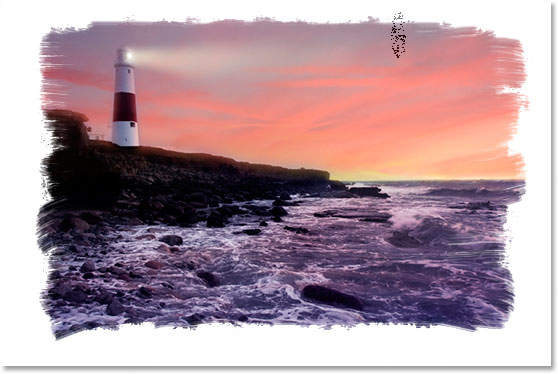 PS画边照片边框效果