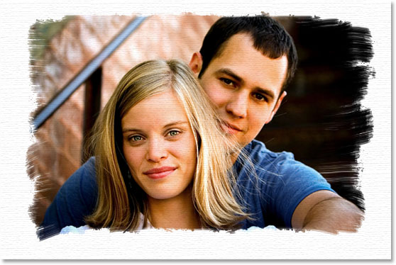 PS画边照片边框效果