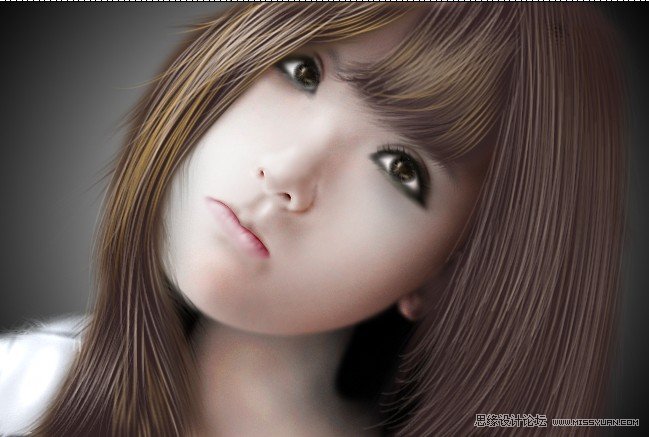 PS鼠绘逼真可爱的美女