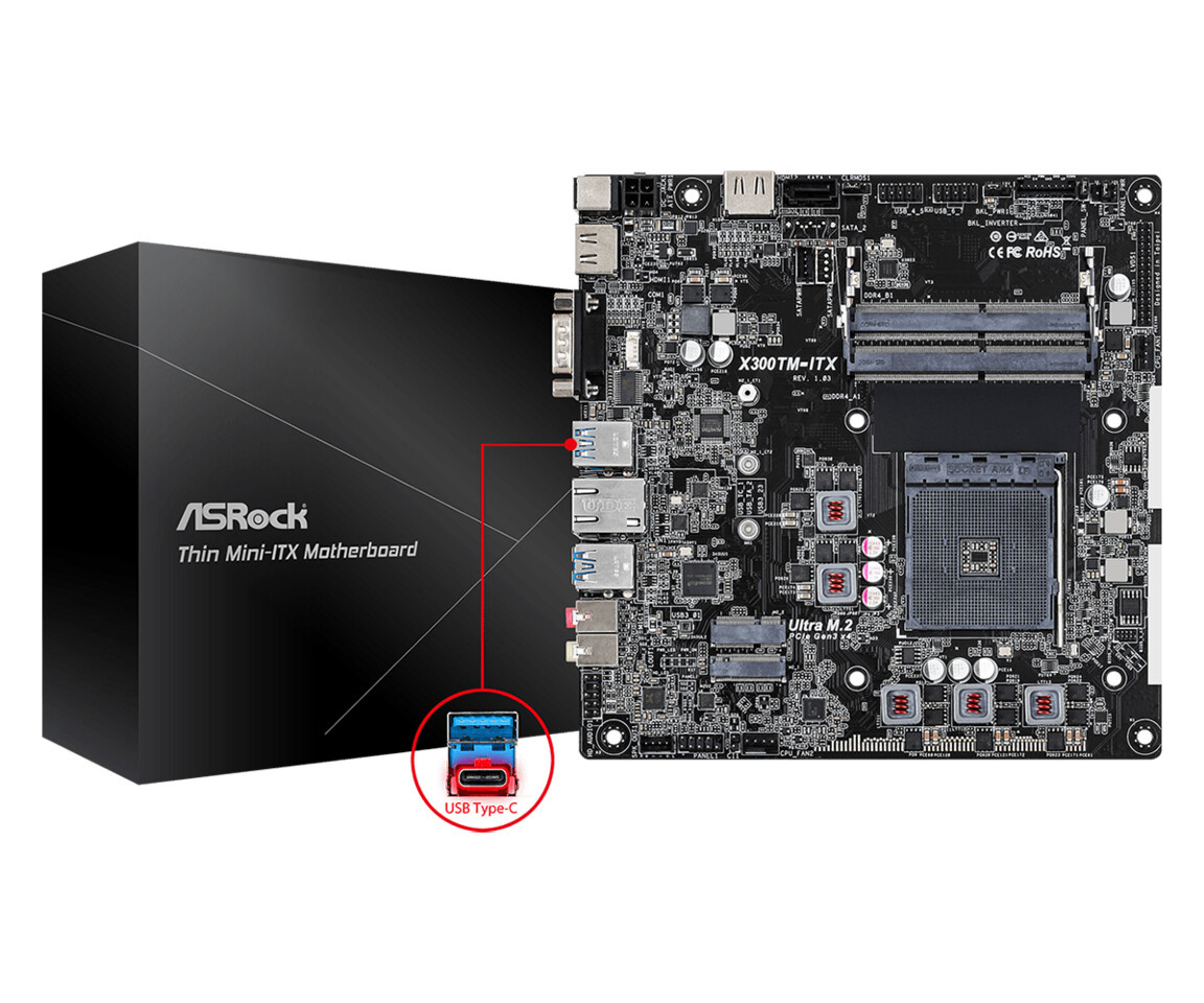 华擎发布 AMD X300TM-ITX 主板，支持锐龙 4000 系列 APU