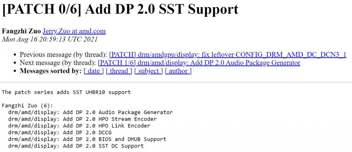 AMD RDNA3 显卡有望支持 DisplayPort 2.0 接口