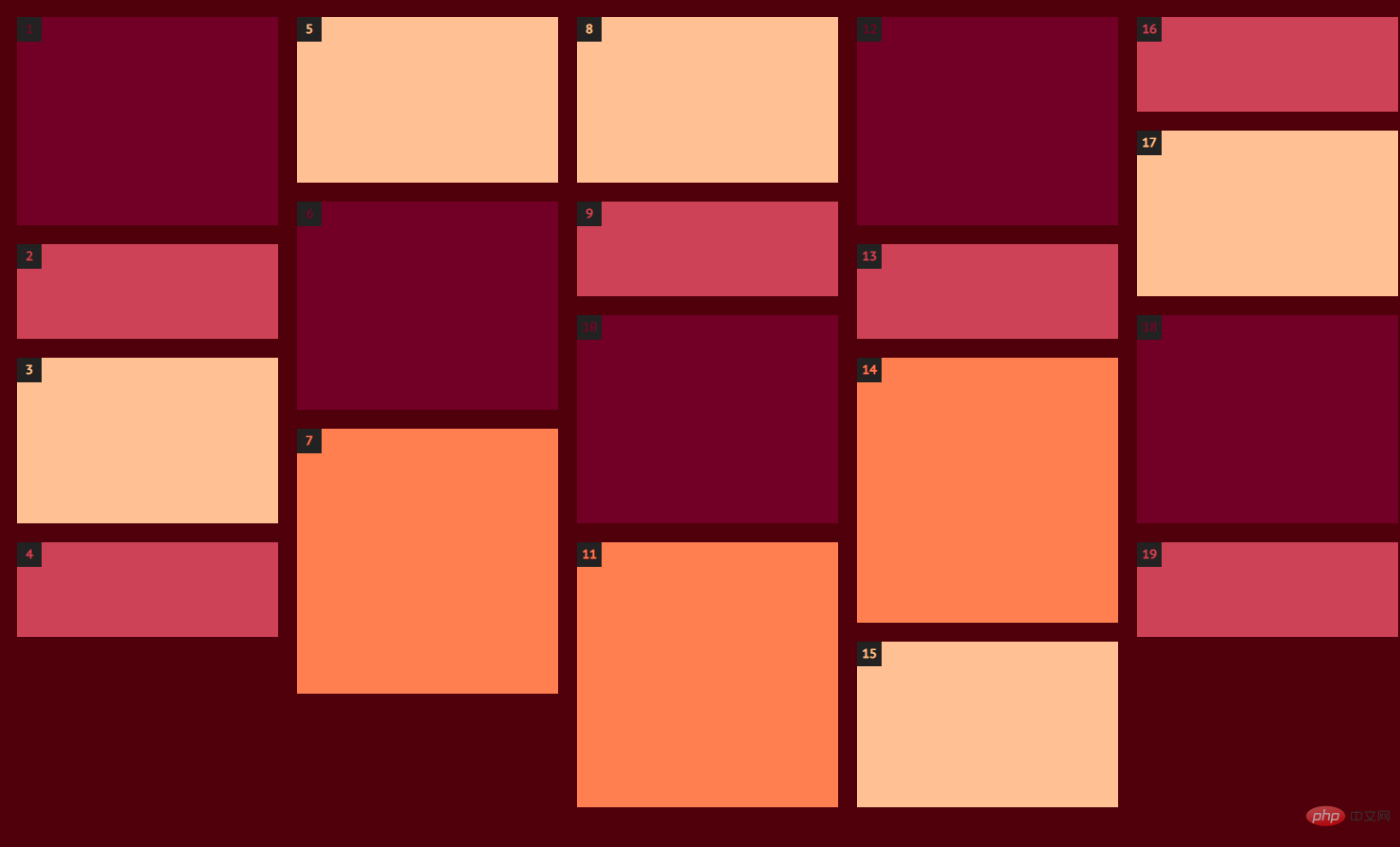 1629715659313989.png 纯CSS3怎么创建瀑布流布局?columns方法浅析