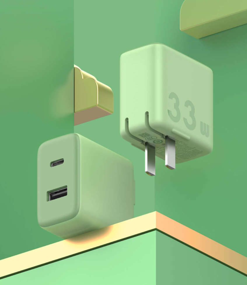 紫米推出 33W 1A1C 双口快充充电器:折叠插脚设计,79 元