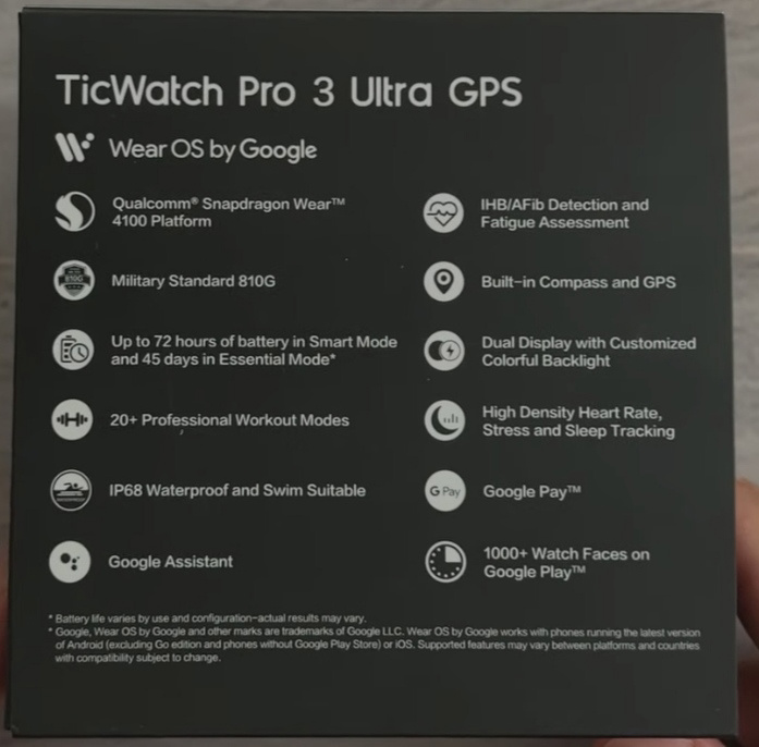 TicWatch Pro 3 Ultra 智能手表曝光：军规认证，搭载骁龙 Wear 4100 芯片