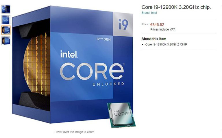 亚马逊偷跑英特尔酷睿 i9-12900K 等 Alder Lake CPU，定价不菲