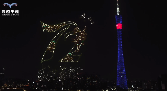 共贺国庆|穿越千机1000架无人机表演闪耀珠江夜空