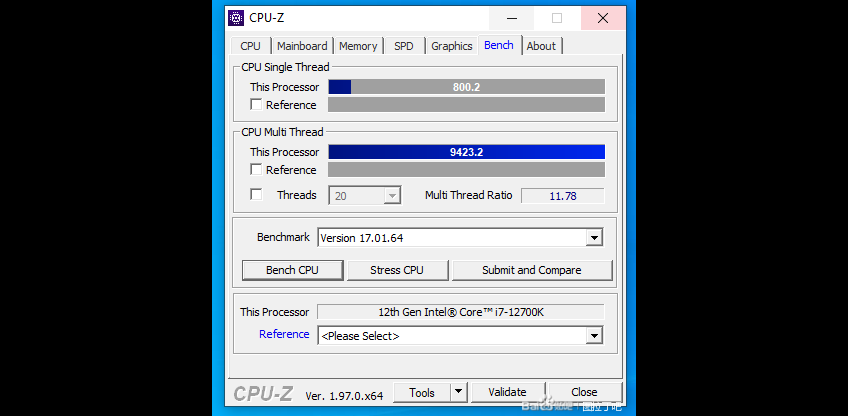 英特尔 i7-12700K CPU-Z 最新跑分：多核性能提升达 45%，接近 R9-5900X