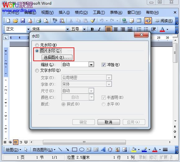 word如何添加水印 Word2003图片水印的添加方法 word如何添加水印 Word2003图片水印的添加方法