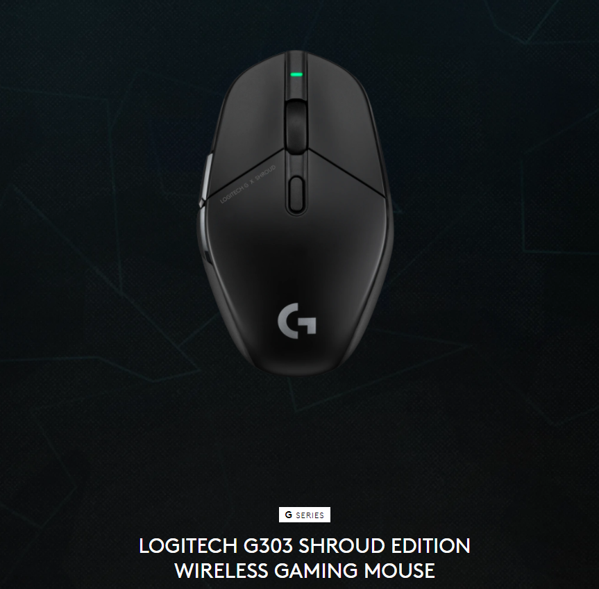 罗技发布 Shroud 联名款 G303 无线游戏鼠标,售价 129.99 美元