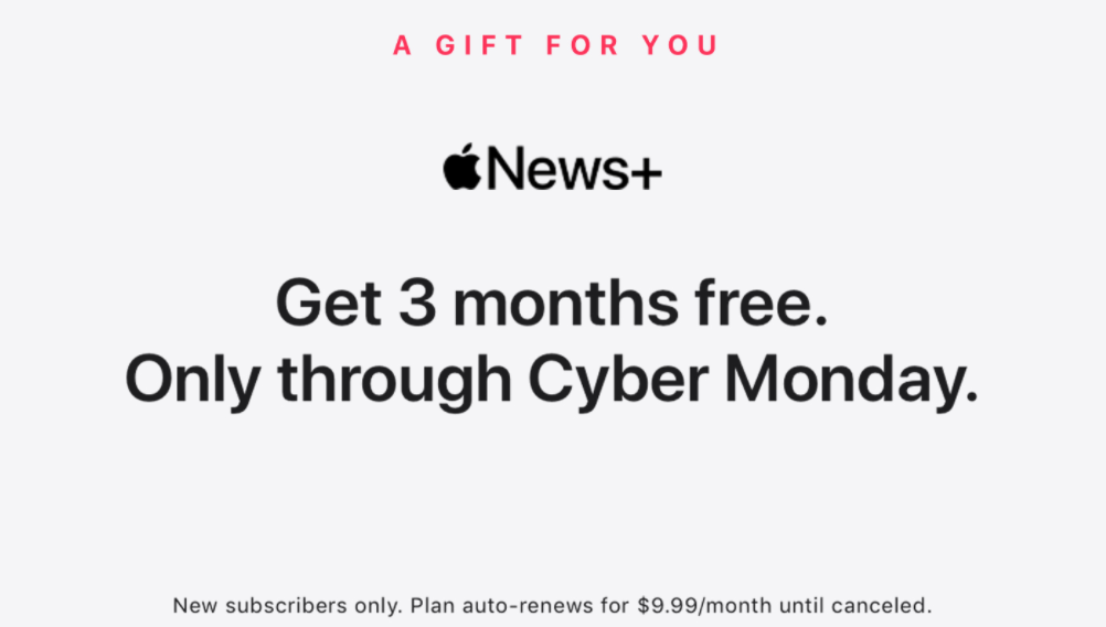苹果 Apple News+ 服务在下周一为新用户提供三个月的免费试用
