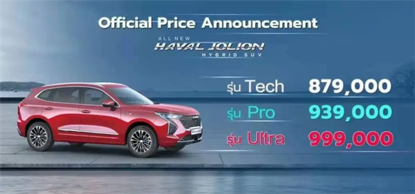 百公里油耗仅4.2升 哈弗JOLION HEV泰国上市：约17万元起