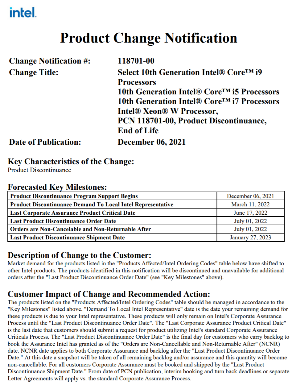 笔记本告别 14nm 工艺,英特尔将停产 10 代酷睿 H 处理器