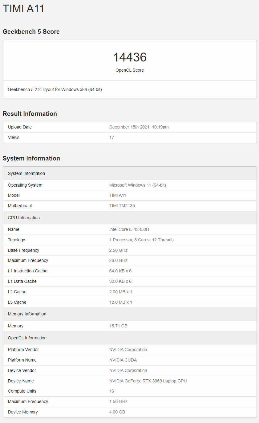 英特尔 12 代移动平台新品曝光:i5-12450H 4 大核 4 小核,i7 6 大核
