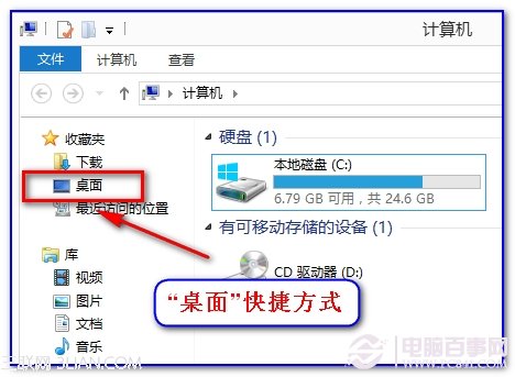 win7资源管理器左栏“桌面”丢失恢复方法