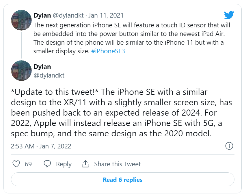 爆料：2022 款苹果 iPhone SE 设计不变、支持 5G，2024 年外观才会大改