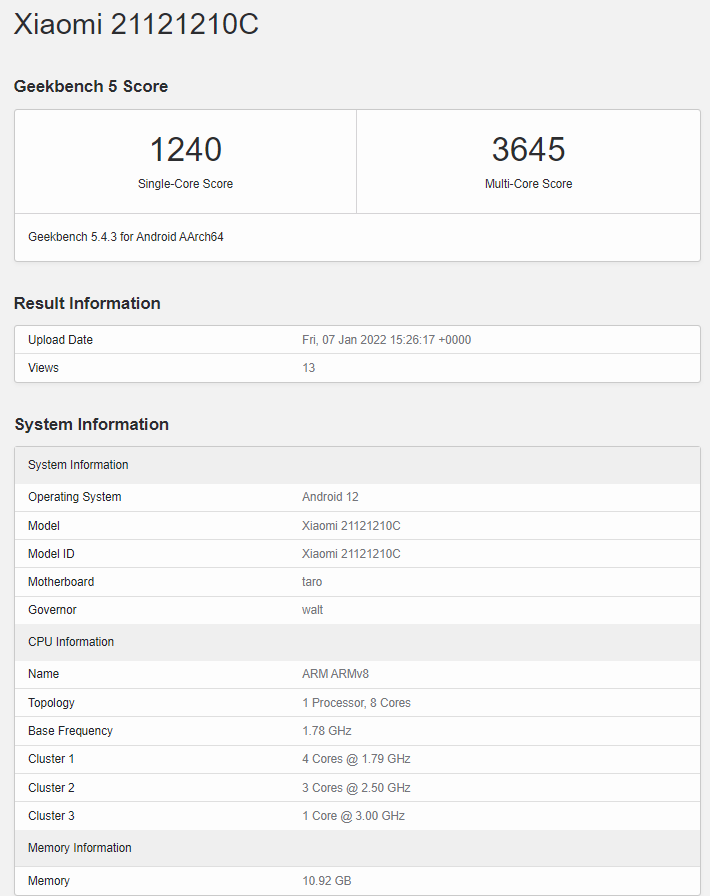 Redmi K50 电竞版现身 Geekbench 5:搭载骁龙 8 Gen 1,跑分直追小米 12 Pro