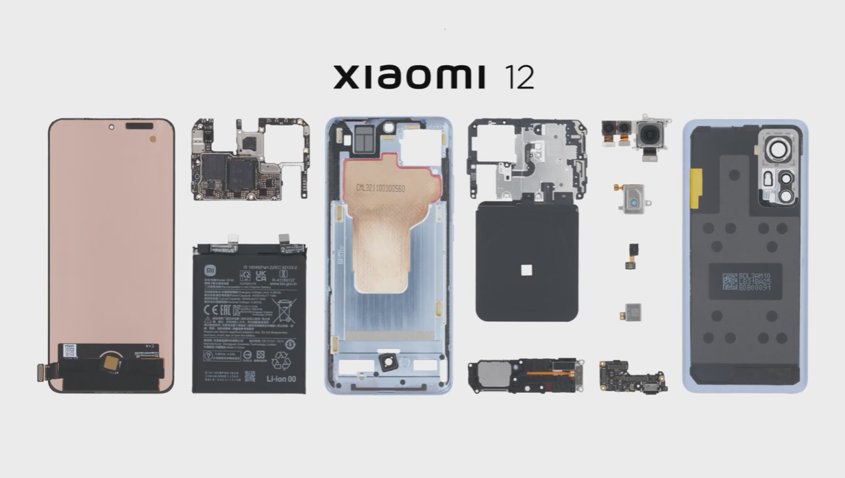 小米 12 官方拆解视频公布：索尼 IMX766、全新一代骁龙 8 移动平台、新一代钴酸锂材料电池…