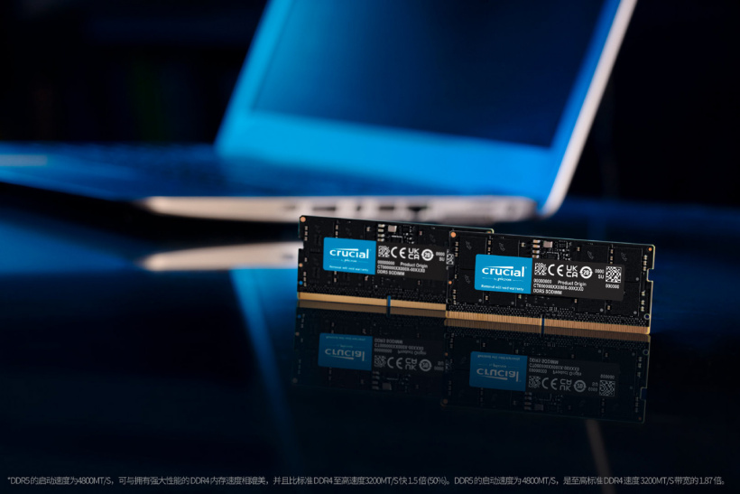 英睿达发布 DDR5-4800 笔记本内存条，最高可选 32GB