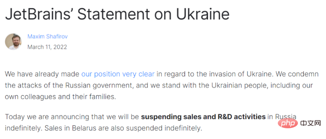 JetBrains和Gitlab均表明暂停在俄罗斯的业务，国内网友对此有何看法？