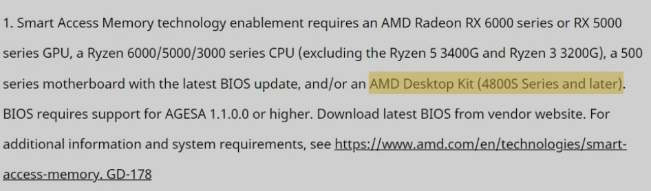 AMD 确认有 4800S 主板套件,支持 SAM 技术:消息称一季度发布,最高支持 RX 6600 显卡