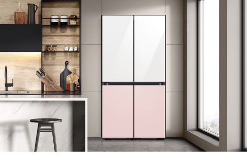 三星BESPOKE缤色铂格十字门冰箱惊艳上市，颜值和实力开启套系化新时代