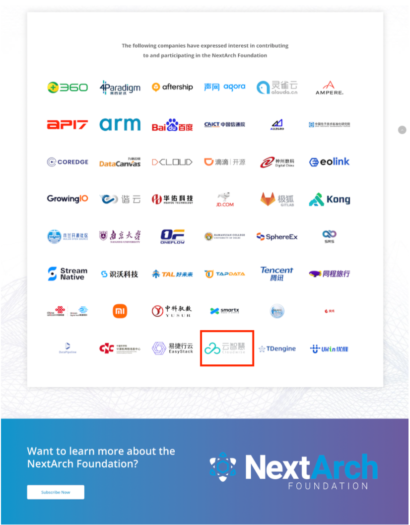 云智慧加入NextArch Foundation下一代架构基金会