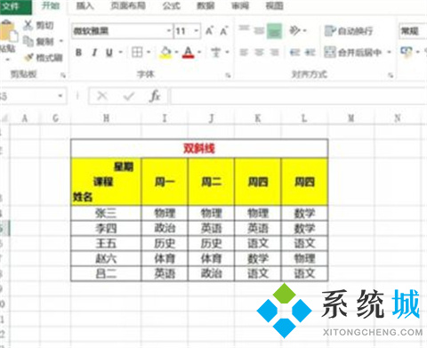 excel表格斜线一分为二怎么弄 单元格斜线一分为二的操作步骤