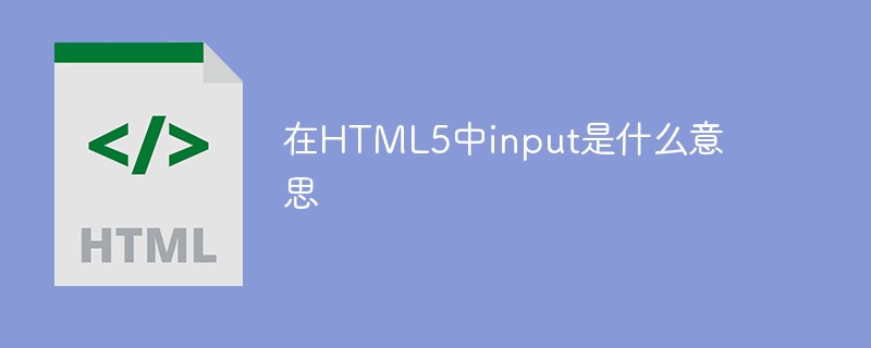 在HTML5中input是什么意思