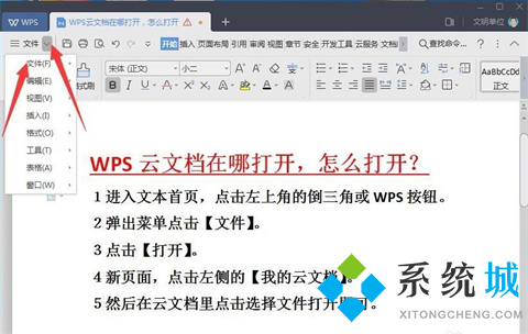wps云文档在哪里打开 如何打开wps的云文档