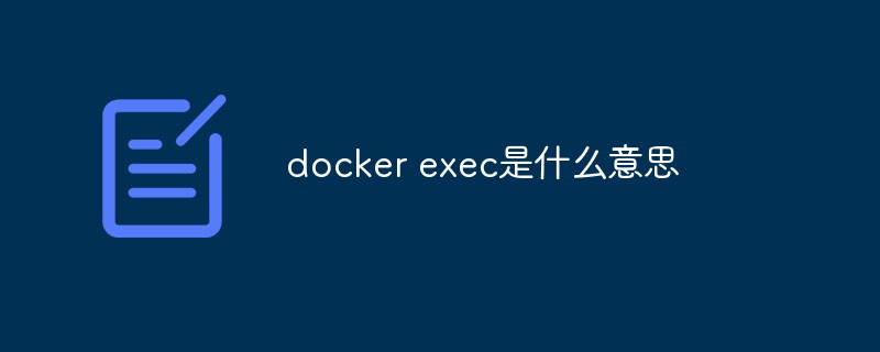 docker exec是什么意思