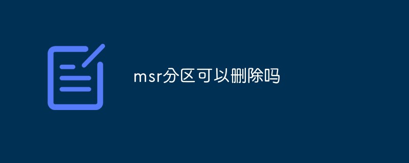 msr分区可以删除吗