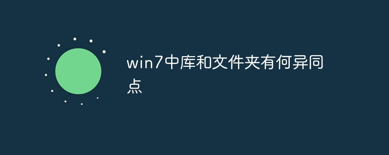 win7中库和文件夹有何异同点