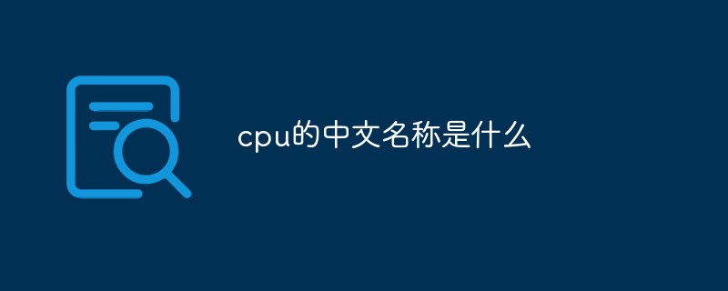 cpu的中文名称是什么
