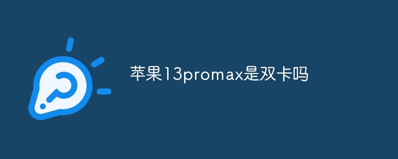 苹果13promax是双卡吗