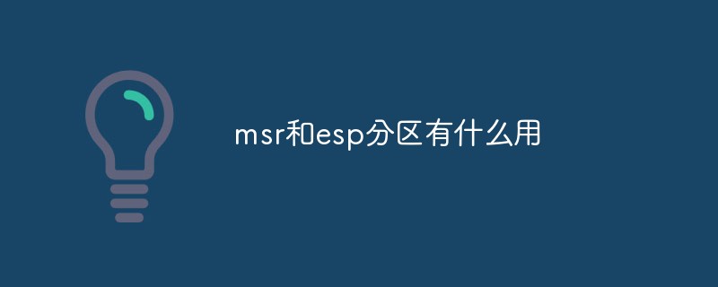 msr和esp分区有什么用